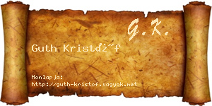 Guth Kristóf névjegykártya