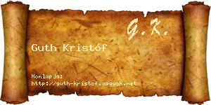 Guth Kristóf névjegykártya